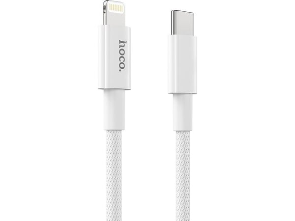 Hoco USB-C - Lightning USB-kabel 1 m hvit (6931474740892)