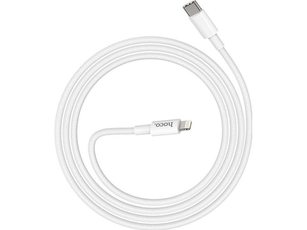 Hoco USB-C - Lightning USB-kabel 1 m hvit (6931474740892)
