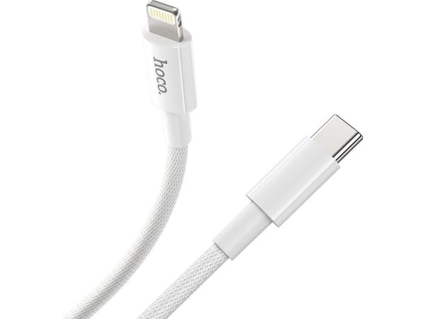 Hoco USB-C - Lightning USB-kabel 1 m hvit (6931474740892)
