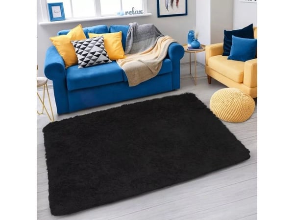 Strado shaggy teppe 60x90 svart (svart)