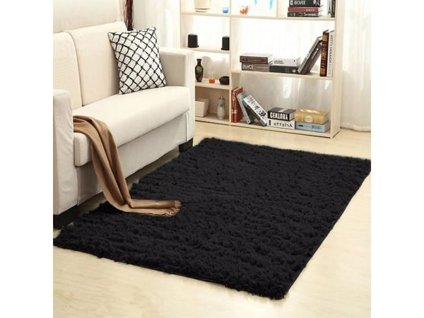 Strado shaggy teppe 60x90 svart (svart)