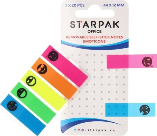 Starpak bokmerker 44x12/20K 5 farger mix, 24/1008