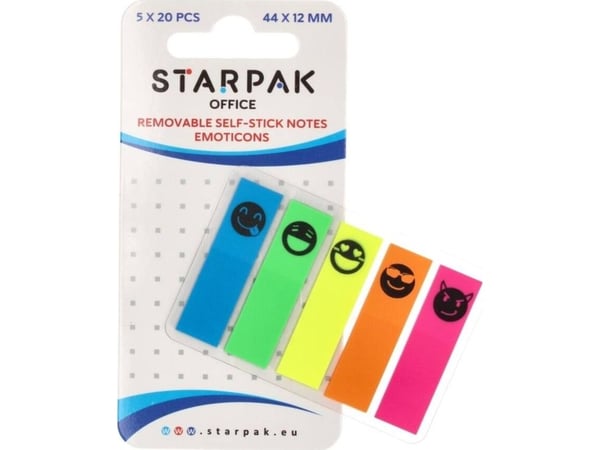 Starpak bokmerker 44x12/20K 5 farger mix, 24/1008
