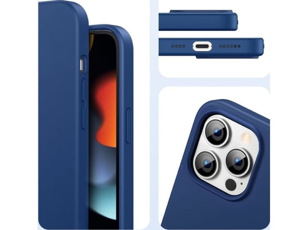 Ugreen beskyttende silikondeksel med fleksibel silikon-design til iPhone 13 Pro Max - blå