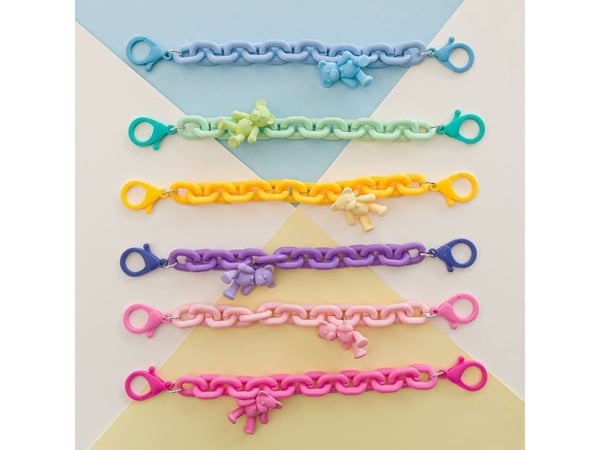 Color Chain (tau) fargerik kjede mobilholder anheng til ryggsekk lommebok - gul