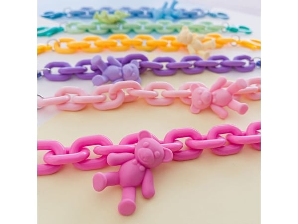 Color Chain (tau) fargerik kjede mobilholder anheng til ryggsekk lommebok - gul