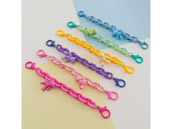 Color Chain (tau) fargerik kjede mobilholder anheng til ryggsekk lommebok - gul