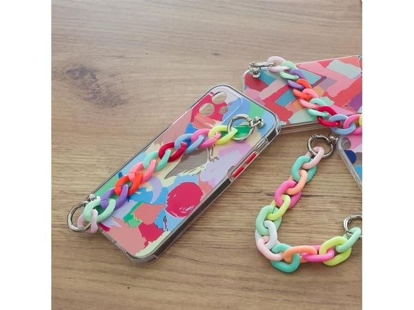 Hurtel Color Chain deksel gel fleksibelt elastisk deksel med kjedeanheng til iPhone 8 Plus / iPhone 7 Plus multicolor