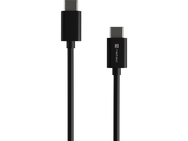 Natec Ribera-lader 1x USB-A 1x USB-C 3 A (NUC-2140) + USB-C til USB-C-kabel 2 m svart