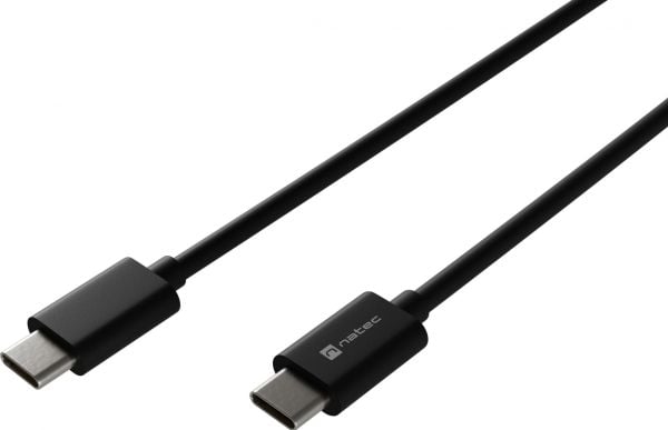 Natec Ribera-lader 1x USB-A 1x USB-C 3 A (NUC-2140) + USB-C til USB-C-kabel 2 m svart