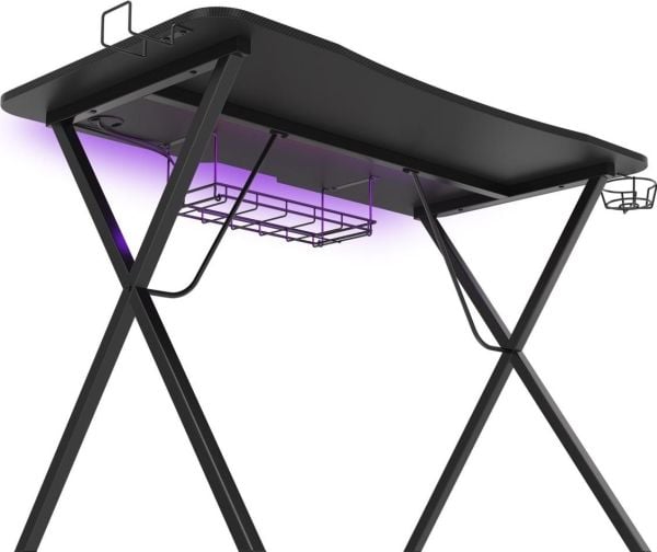 Genesis ASTAT 200 G2 gamingstol svart (NFG-1943) + Holm 200 RGB skrivebord svart 113 cm x 60 cm