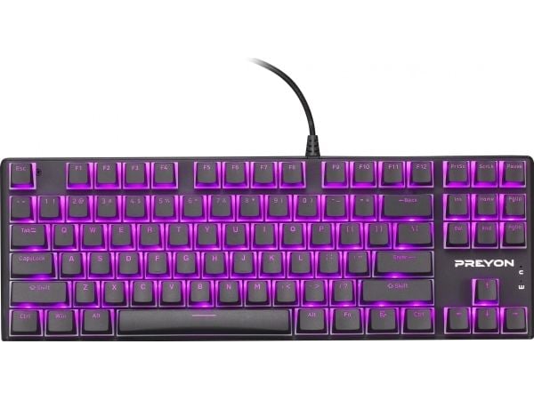 Gamingtastatur PREYON Blue Blitz Claw (PBBC87B) + gaming musematte Preyon Falcon Speed M (PFS40)