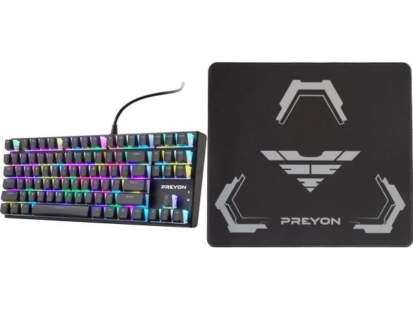 PREYON gamingtangentbord Brown Blitz Claw (PBRBC87B) + Preyon Falcon Speed M gaming-matta (PFS40)