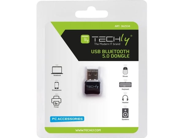 Techly IDATA USB-BLT5, USB-vastaanotin, 29 g, Musta