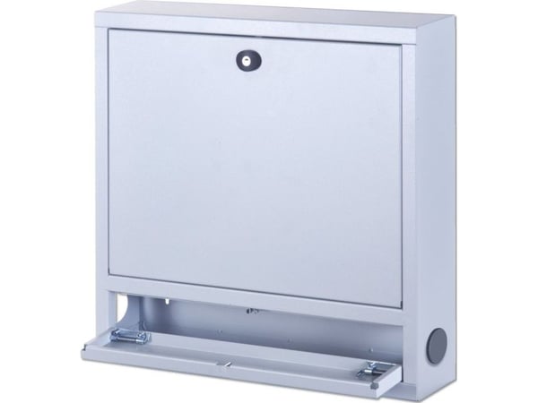 Techly ICRLIM04, Veggmonterbar hylle, Nøkkellås, Forbedret kabelføring, 13,4 kg, Grå