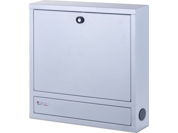 Techly ICRLIM04, Veggmonterbar hylle, Nøkkellås, Forbedret kabelføring, 13,4 kg, Grå