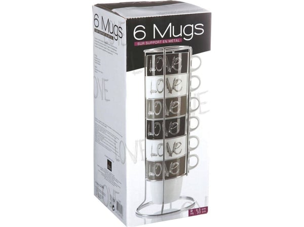 Art-Pol sett med 6 kopper Love 260 ml
