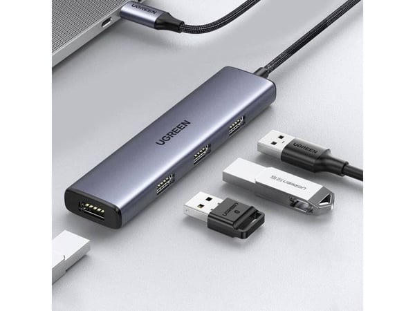 Ugreen USB Type C HUB splitter - 4x USB 3.2 Gen 1 sølv (CM473 20841)