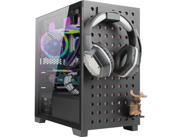 Azza Elise, Tower, PC, Musta, ITX, mikro ATX, Terästä, Karkaistu lasi, Multi