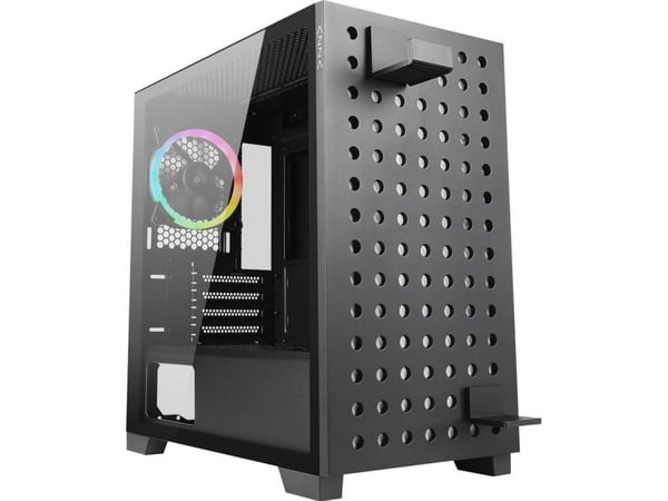 Azza Elise, Tower, PC, Musta, ITX, mikro ATX, Terästä, Karkaistu lasi, Multi
