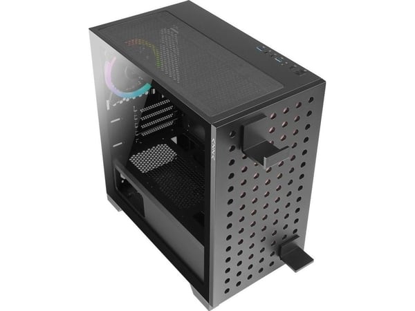 Azza Elise, Tower, PC, Musta, ITX, mikro ATX, Terästä, Karkaistu lasi, Multi