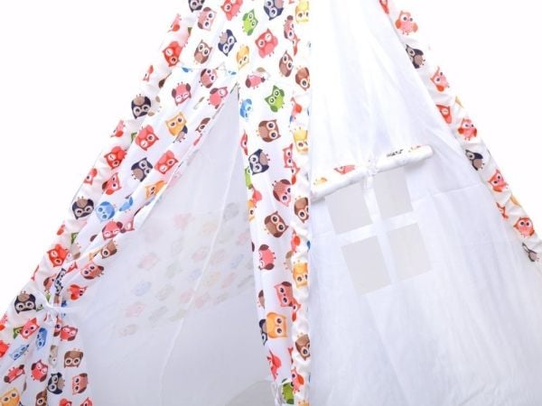 Jokomisiada wigwam tipi för barn, glada ugglor ZA3508