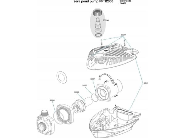 sera PP 12000, Luftpumpe, Svart, TÜV, GS, CE, 230 V, 50 Hz
