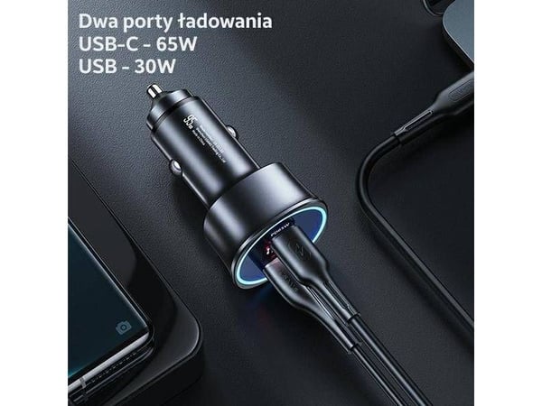 USAMS-laddare C26 1x USB-A 1x USB-C 3A (CC146TC01)