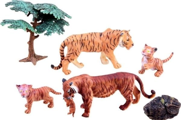 Figur Jokomisiada dyresett Safari - Tiger 4 stk (ZA2990 A)