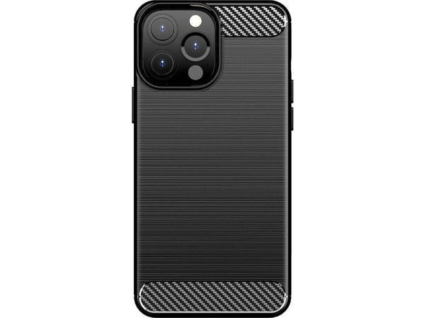 Karbon-etuiet fleksibelt TPU til iPhone 13 Pro - svart