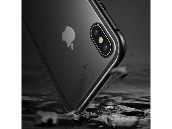 Wozinsky helmagnetisk deksel i hele kroppen med for- og bakside og innebygd glass til Samsung Galaxy A72 4G - svart/transparent