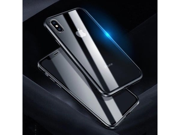 Wozinsky helmagnetisk deksel i hele kroppen med for- og bakside og innebygd glass til Samsung Galaxy A72 4G - svart/transparent