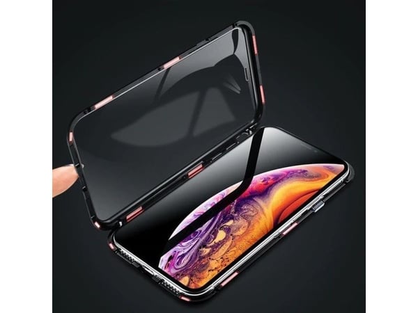 Wozinsky helmagnetisk deksel i hele kroppen med for- og bakside og innebygd glass til Samsung Galaxy A72 4G - svart/transparent