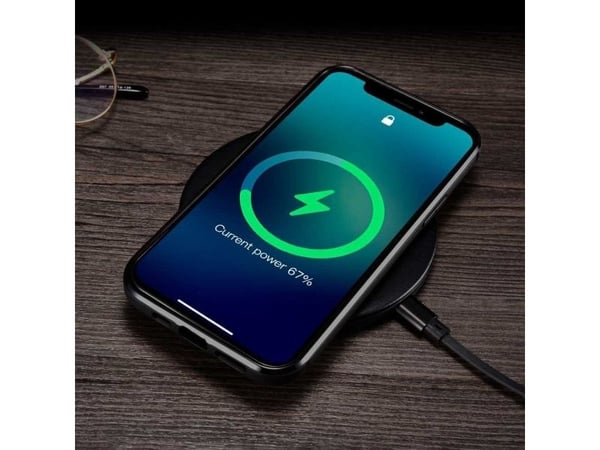 iCarer oljevoks i lærdeksel med naturlig skinn til iPhone 12 Pro Max svart (ALI1206-BK)