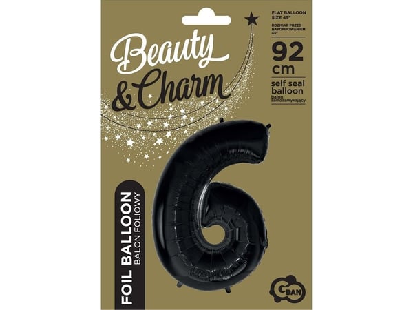 B&C folioilmapallo Numeral6 musta 92cm FG-C85CZ6 43058