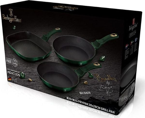 Berlinger Haus Emerald Titanium paistinpannu 3kpl.