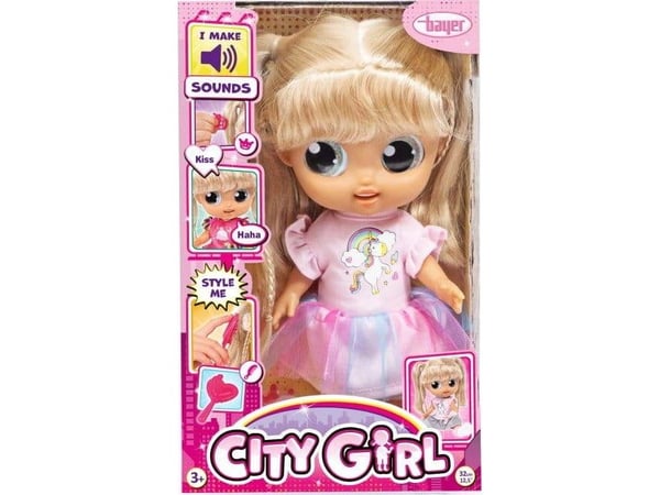 Bayer City Girl dukke 31 cm med lyd 93221AD