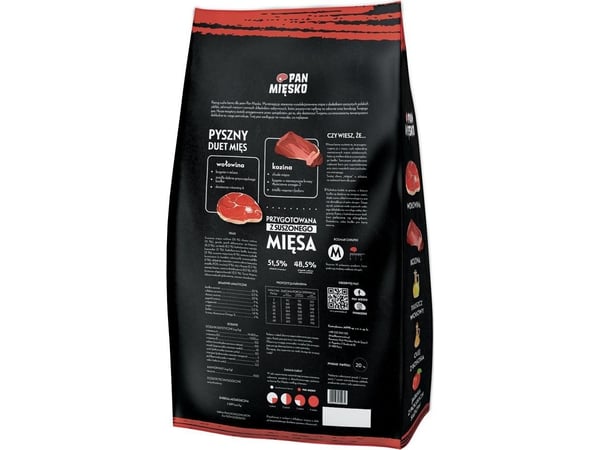 Pan Miesko hundemat Wolowina z kozina (voksen) tyggepinner/snor? kibbles M 20 kg