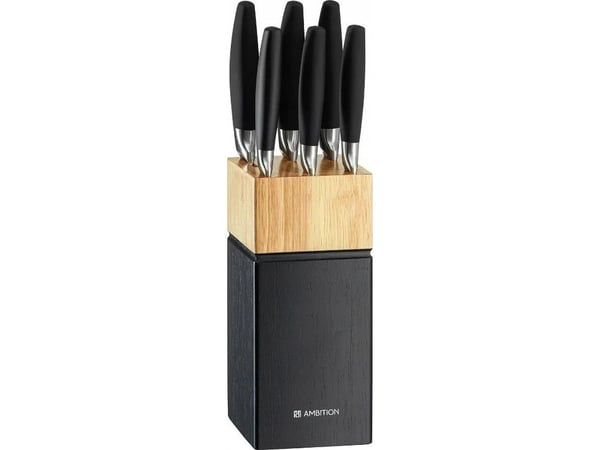 AMBITION av kniver i en trekloss Magnat 7-delt sort (51229)