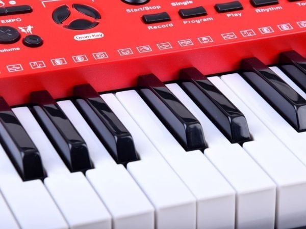 Jokomisiada orgel-keyboard med mikrofon 61 taster rød IN0132