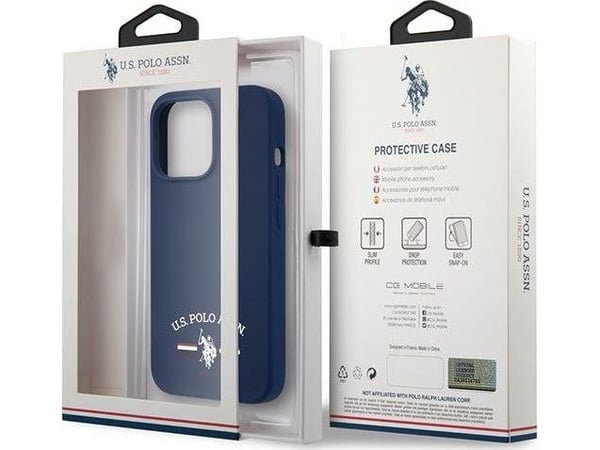 Kotelo US Polo Assn US Polo US Polo US Polo USHCP13XSFGV iPhone 13 Pro Max 6.7 tuuman musta/laivastonsininen silikoni kokoelma