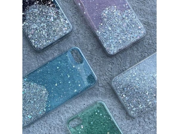 Hurtel Star Glitter Deksel Deksel til iPhone 13 Pro Shiny Glitter Deksel Svart