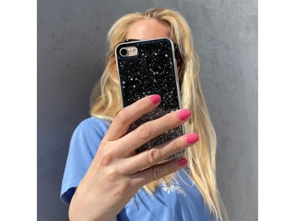 Hurtel Star Glitter Deksel Deksel til iPhone 13 Pro Shiny Glitter Deksel Svart