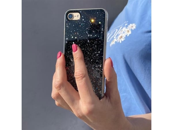 Hurtel Star Glitter Deksel Deksel til iPhone 13 Pro Shiny Glitter Deksel Svart