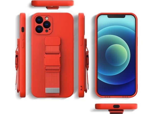 Remfodral i gel med kedjelanyard till iPhone XR rosa