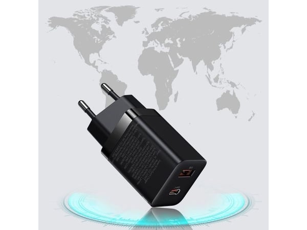 Baseus Super Si Pro laddare USB + USB-C 30W - Juodas