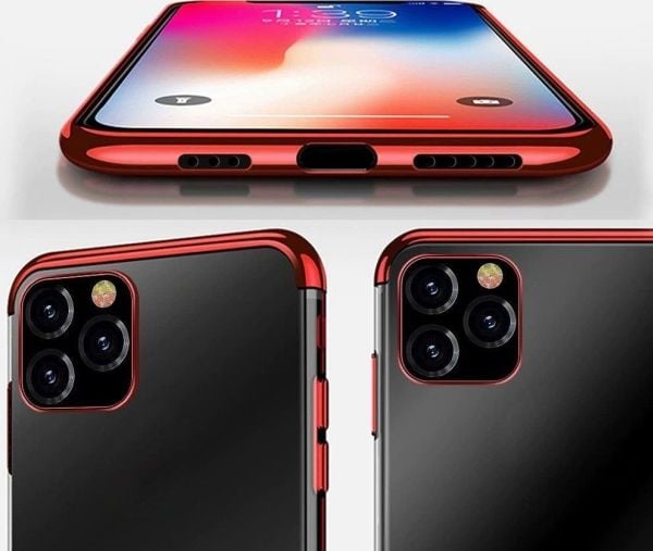 Gjennomsiktig fargeetui Gel TPU elektrofineringsramme til iPhone 13 mini blå