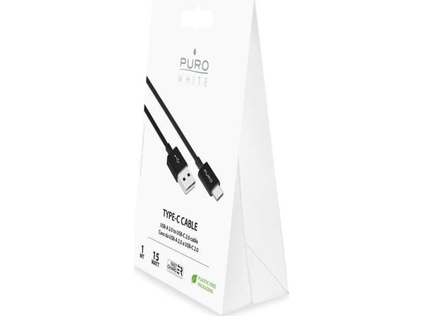 PURO PWCUSBCBLK, 1 m, USB A, USB C, USB 3.2 Gen 1 (3.1 Gen 1), 480000 Mbit/s, Lajittelu