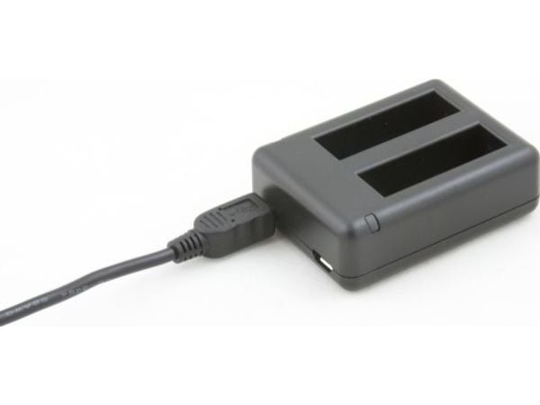 Xrec dobbellader USB til AHDBT-401 / GoPro Hero 4 Black (svart/sølv)