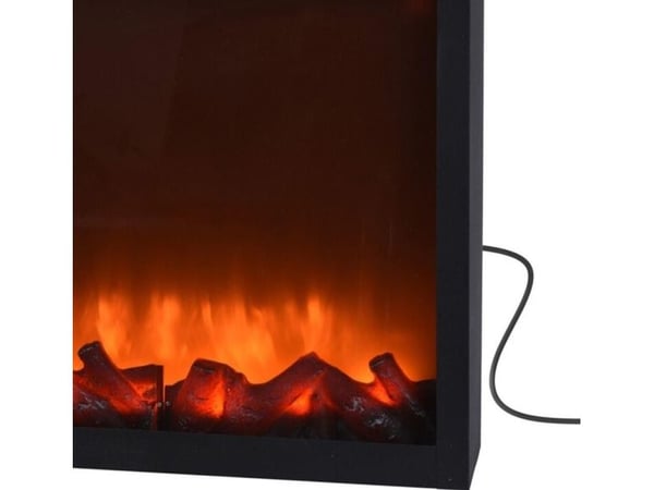 Vilde LED elektrisk peis for nett, brannimitasjon, sort metall, 41x25 cm